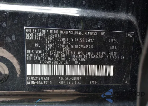 2022 Toyota Rav4 Hybrid Xle from USA, damaged, VIN 4T3RWRFV3NU061097
